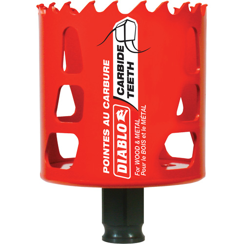 Scie cloche pour bois et m&eacute;tal, 2-1/2", Profondeur de la coupe 2-3/8", Carbure Equipex