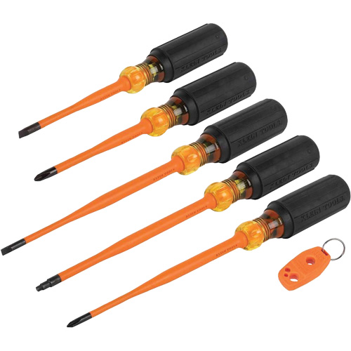Slim-Tip Insulated Screwdriver Set, 1000 V, 6 Pcs Equipex
