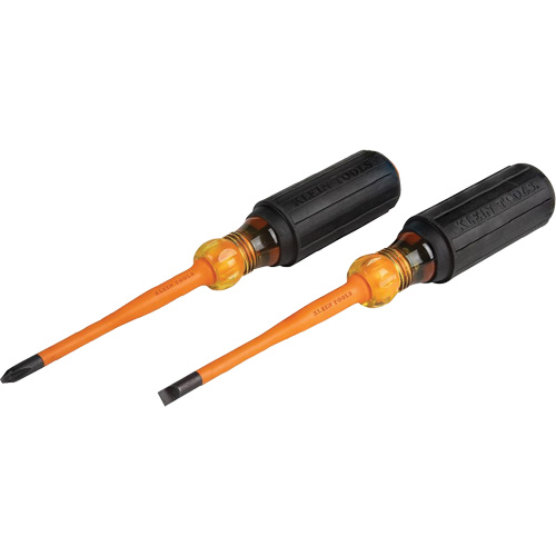 Slim-Tip Insulated Screwdriver Set, 1000 V, 2 Pcs Equipex