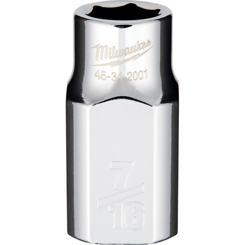 SAE Socket with Four Flat Sides, 7/16", 1/2" Drive, 6 Points Equipex