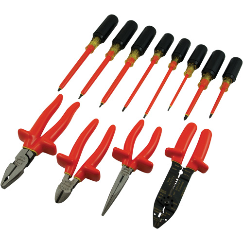 Jeu de pinces et tournevis isol&eacute;s, 1000 V, 12 Mcx Equipex