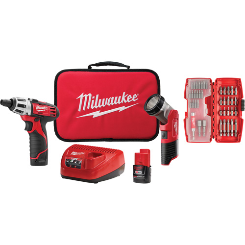 Trousse daccessoires pour tournevis avec lampe de travail, Lithium-ion, 12 V Equipex