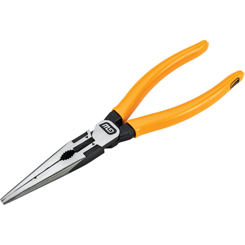 Pitbull Dipped Handle Long Nose Pliers, 8" L Equipex