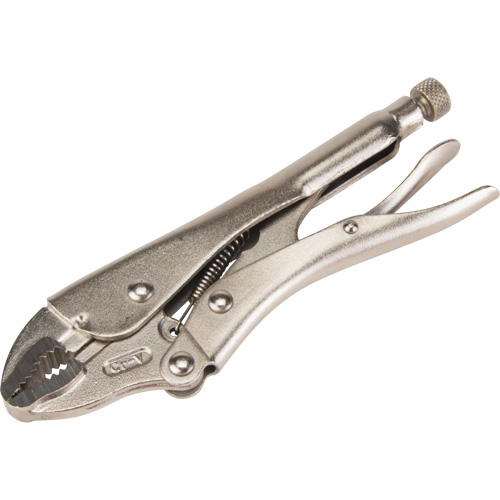 Locking Pliers with Wire Cutter, 7" Length, Curved Jaw Equipex