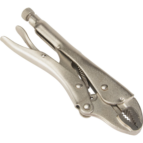 Locking Pliers with Wire Cutter, 7" Length, Curved Jaw Equipex