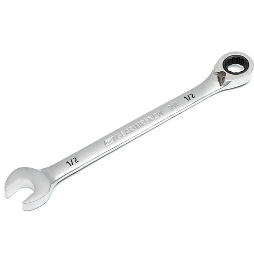 90-Tooth Reversible Ratcheting Wrench, 12 Point, 1/2", Chrome/Polished Finish Equipex