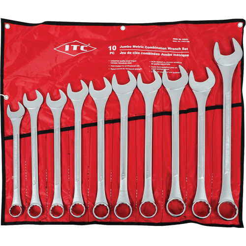 ICWJ-10M Jumbo Wrench Set, Combination, 10 Pieces, Metric Equipex