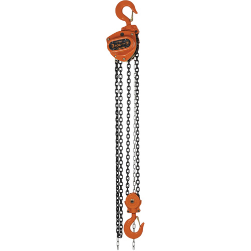 Palans &agrave; chaîne de s&eacute;rie KCH, Lev&eacute;e 10', Cabacit&eacute; 6600 lb (3 tonnes), Chaîne en Acier alli&eacute; Equipex