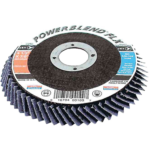 PowerBlend FLX High Performance Flap Discs, 4-1/2" x Type 27, Z40 Grit, Zirconium Equipex