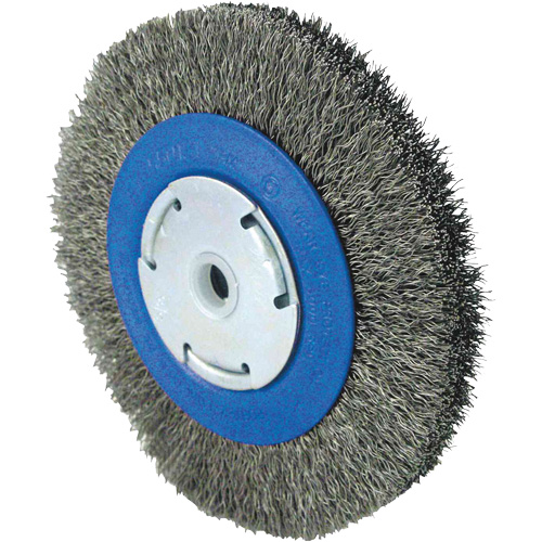 Brosse rotative &agrave; fil torsad&eacute;, 6" dia., Fils 0,014", Arbre 1/2" - 5/8" - 2 Equipex