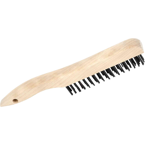 4SH Hand Scratch Brushes, Carbon Steel, 4 x 16 Wire Rows, 10" Long Equipex