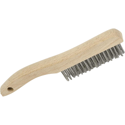 4SHSS Brosse &agrave; r&eacute;curer manuelle, Acier inoxydable, 4 x 16 rangs de fils, Longueur 10" Equipex