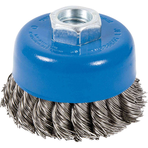 CK3201-SST Brosse boisseau &agrave; fils nou&eacute;s torsad&eacute;s en acier inoxydable, 3" dia. x 5/8"-11 arbre Equipex