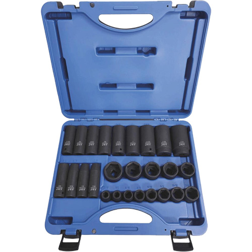 PS2612SD Jeux de douilles - r&eacute;guli&egrave;res, 26 Mcx, Chocs, Prise de 1/2" Equipex