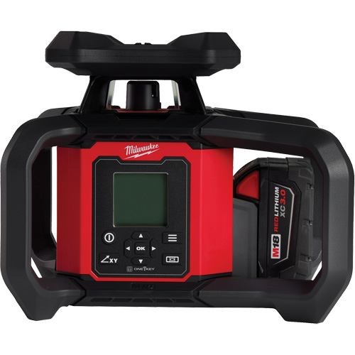 M18 Red Exterior Dual Slope Rotary Laser Level Kit with Receiver & Remote, 4000' (1219.2 m) Equipex