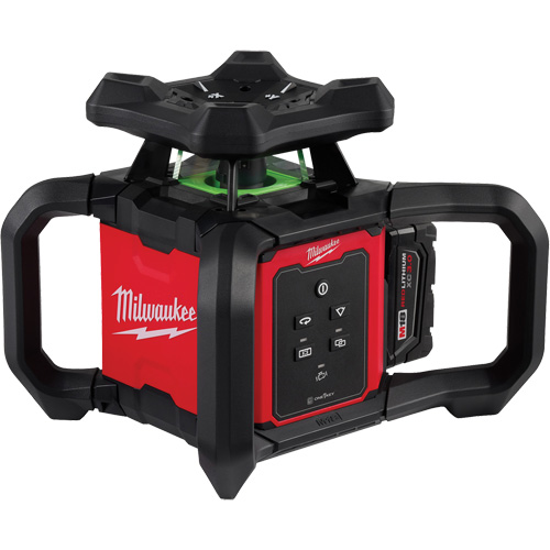 Ensemble de niveau rotatif au laser int&eacute;rieur vert M18 avec t&eacute;l&eacute;commande/r&eacute;cepteur & support mural, 1000' (304,8 m) Equipex