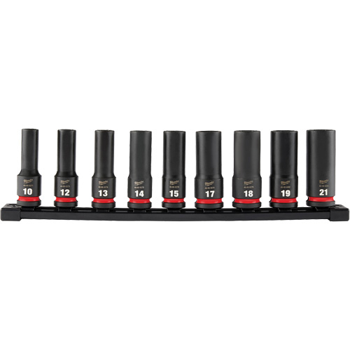 Jeu de douilles m&eacute;triques &agrave; 6 pans Shockwave Impact Duty, 9 Mcx, Chocs, Prise de 1/2", Profond Equipex