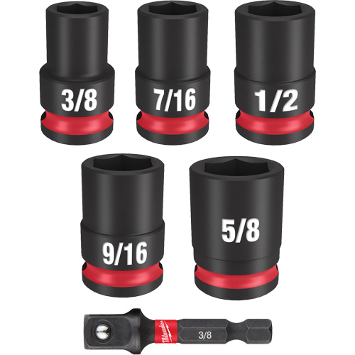 Jeu de douilles SAE &agrave; 6 pans Shockwave Impact Duty, 6 Mcx, Chocs, Prise de 3/8" Equipex