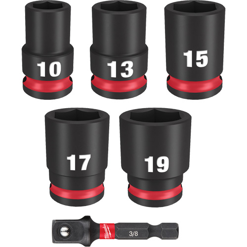 Jeu de douilles m&eacute;triques &agrave; 6 pans Shockwave Impact Duty, 6 Mcx, Chocs, Prise de 3/8" Equipex