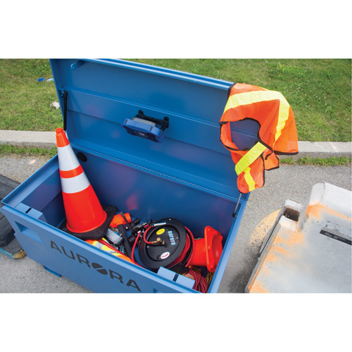 Jobsite Tool Box, 48" x 24" x 27-3/5", Steel, Blue Equipex