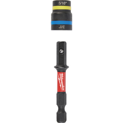 Tourne-&eacute;crou 2-en-1 Shockwave Impact Duty Quik-Clear, 5/16"/3/8" prise, 2-1/2" lo, Magn&eacute;tique Equipex