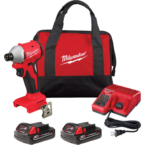 Ensemble tournevis &agrave; chocs hexagonaux compacts &agrave; 3 vitesses sans balai M18, Lithium-ion, 18 V, Mandrin 1/4", Couple 1700 lb-po Equipex