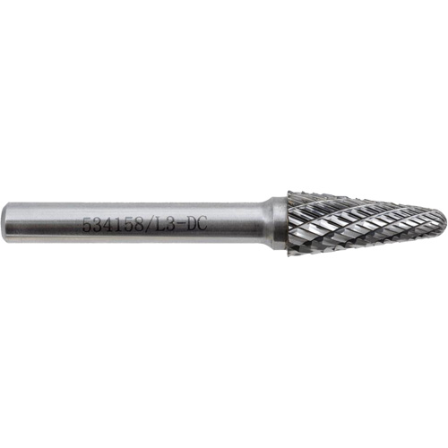 L3-DC JET-KUT Taper Shape Bur 9 (Radius End), 3/8" Dia. Equipex