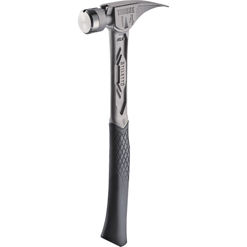 Marteau de charpente en titane lisse TIBONE, 14 oz, Prise en Acier plein, 15-1/4" lo Equipex
