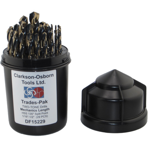 Two-Tone 29-Piece Mechanic's Drill Set, High Speed Steel Equipex