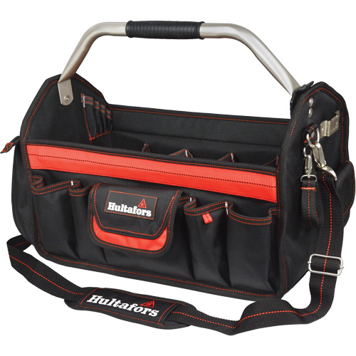 Porte-outils de 18" &agrave; dessus ouvert, Polyester balistique, Noir/Rouge Equipex