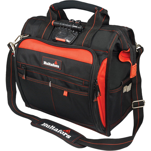 Lighted Technician's Tool Bag, Ballistic Polyester, Black/Red Equipex