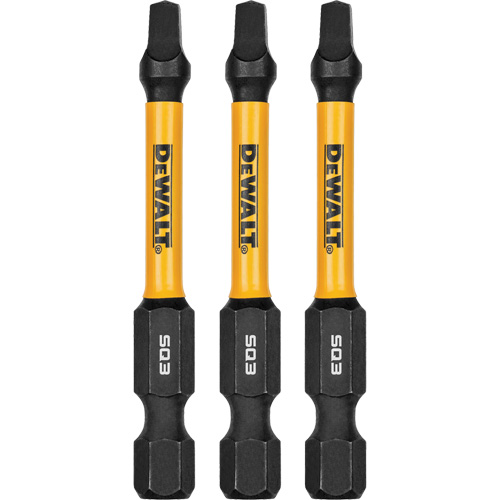 3-Piece FLEXTORQ&reg; Impact Screwdriving Bits, Square, #3, 1/4" Drive Equipex