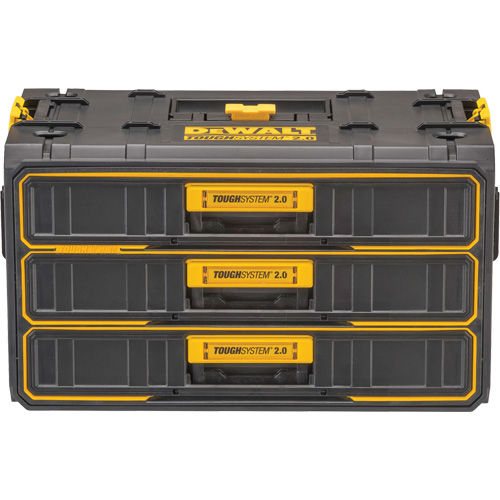 Unit&eacute; &agrave; trois tiroirs ToughSystem 2.0, 21-4/5" x 12-3/10" x 12-3/5", Noir/Jaune Equipex