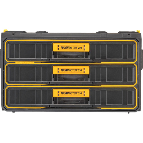 Unit&eacute; &agrave; trois tiroirs ToughSystem 2.0, 21-4/5" x 12-3/10" x 12-3/5", Noir/Jaune Equipex