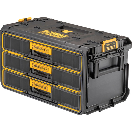 Unit&eacute; &agrave; trois tiroirs ToughSystem 2.0, 21-4/5" x 12-3/10" x 12-3/5", Noir/Jaune Equipex