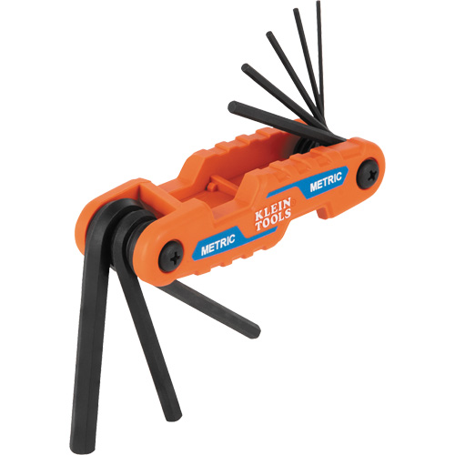 Compact Folding Hex Key Set, 8 Pcs., Metric Equipex