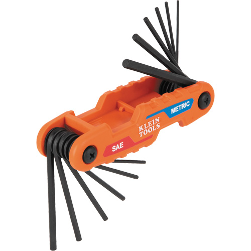 Jeu de cl&eacute;s hexagonales pliant et compact, 12 mcx, M&eacute;trique & imp&eacute;rial Equipex