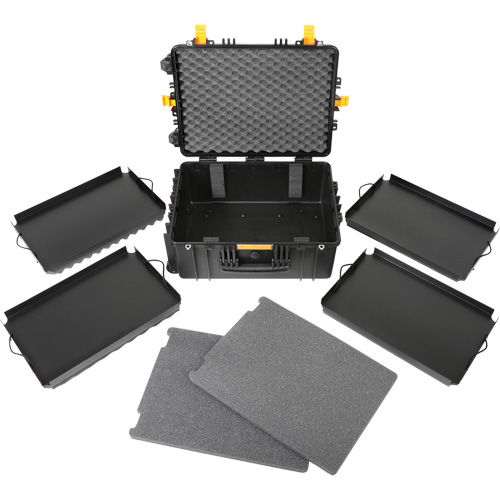 Mallette &agrave; outils roulante, portable et robuste, 18-3/5" la x 24-3/5" p x 11-1/2" h, Noir Equipex