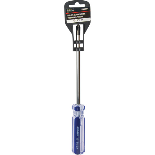Tournevis Philips bleu transparent avec bandes, #3, Prise Plastique Equipex