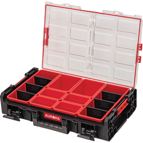 Arx&reg; X-Large Organizer with Short Bins, 23" x 15-1/5" x 5", Black Equipex