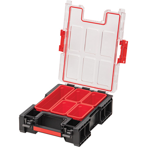 Arx&reg; Medium Tall Organizer with Bins, 10-2/5" x 14-3/10" x 4-1/5", Black Equipex