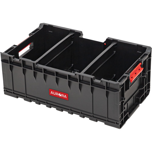 Arx Tool Crate with Dividers, 22-7/10" x 14-1/10" x 9-3/10", Black Equipex