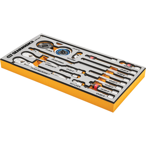 Jeu d'outils pour maître m&eacute;canicien MEGAMOD dans des plateaux en mousse modulaire de premi&egrave;re qualit&eacute; avec rangement d'outils, 1268 morcea Equipex