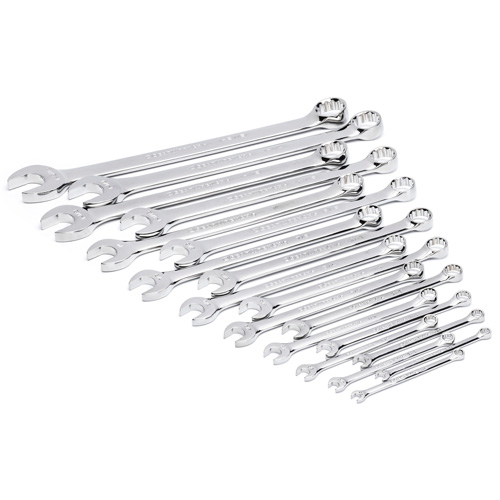Jeu de cl&eacute;s mixtes SAE et longues &agrave; 12 pans dans un plateau de rangement en mousse, Ouverte, 19 morceaux, Imp&eacute;rial Equipex