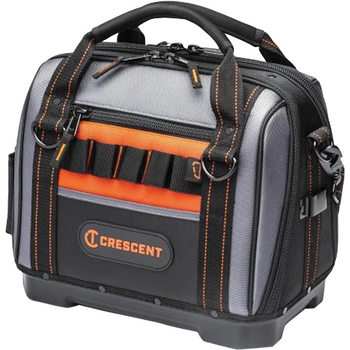 14" Tradesman Closed Top Tool Bag, Polyester, 32 Pockets, Black/Grey Equipex
