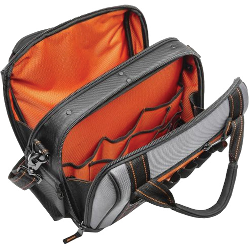14" Tradesman Closed Top Tool Bag, Polyester, 32 Pockets, Black/Grey Equipex
