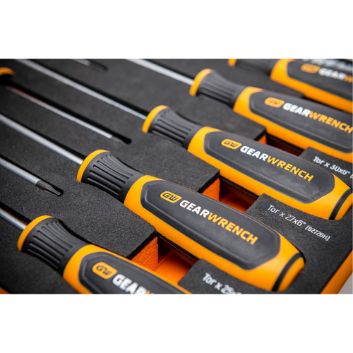 Torx&reg; Dual Material Screwdriver Set in Foam Storage Tray, 10 Pcs. Equipex