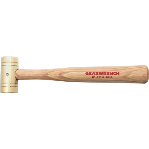 Marteau en laiton avec manche en noyer, Poids de la t&ecirc;te 1 lb, 11" lo Equipex