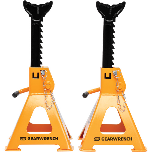 Ratcheting Jack Stand, Locking Pin, 3 tons Capacity, 11-3/4" - 17-1/2" H Equipex