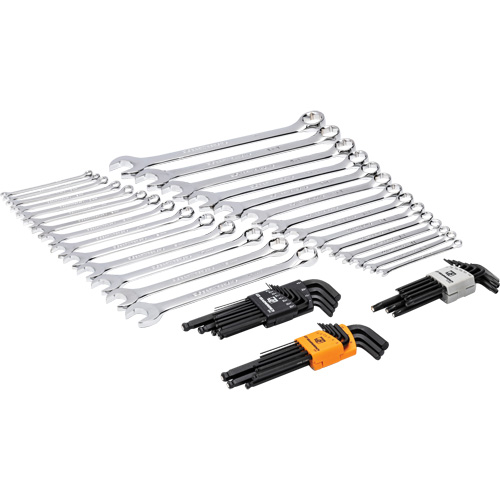 6-Point Combination Wrench and Hex Key Set in Foam Storage Tray Equipex
